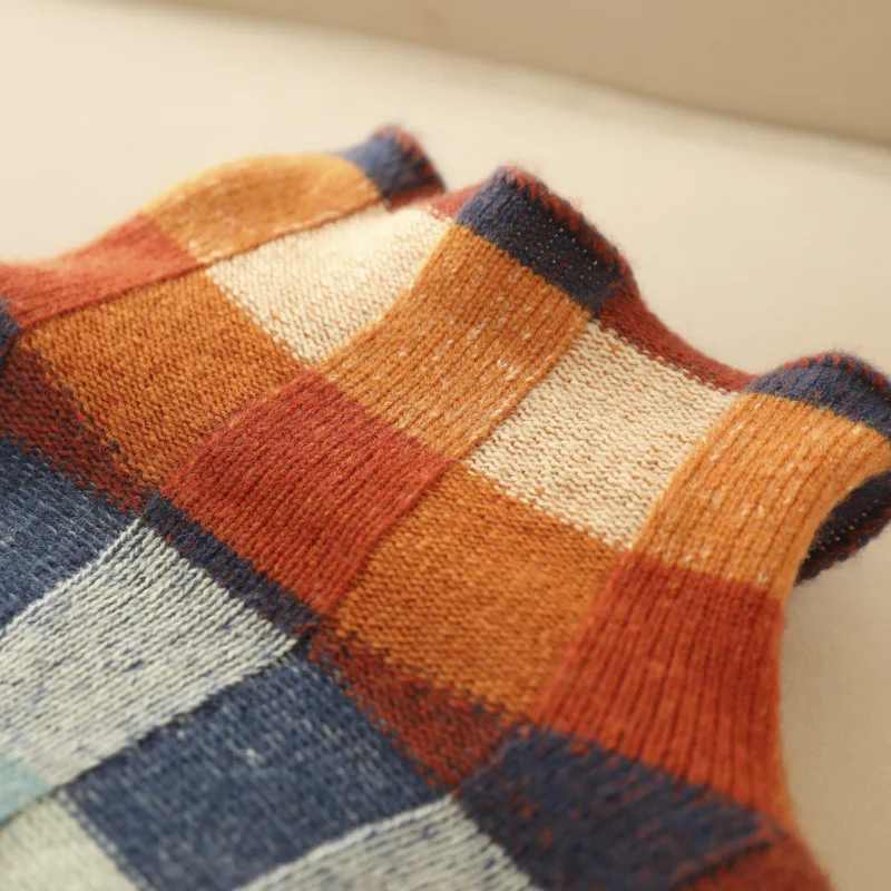 Lia™ - PATCHWORK-ROLLKRAGENPULLOVER IM KASCHMIR-CHIC