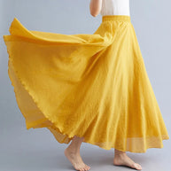 WW | Mode Baumwolle Leinen Kleidung Frauen Röcke Maxi Y2K Elegant Strand Saia Ropa Mujer Lässiges Kleid Boho Lange Röcke Faldas Harajuku