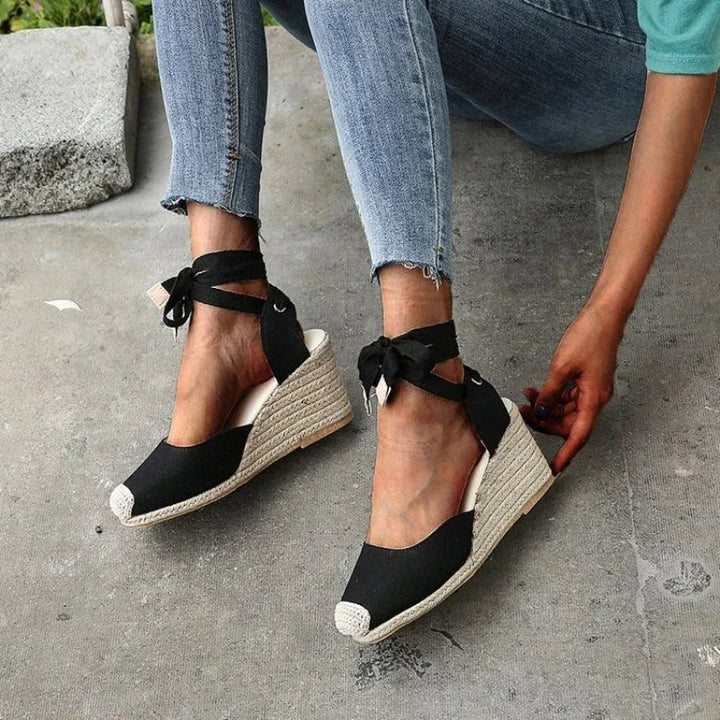 W&W Mode | Trendige, Bequeme Boho Keilabsätze Für Damen Mit Bändern