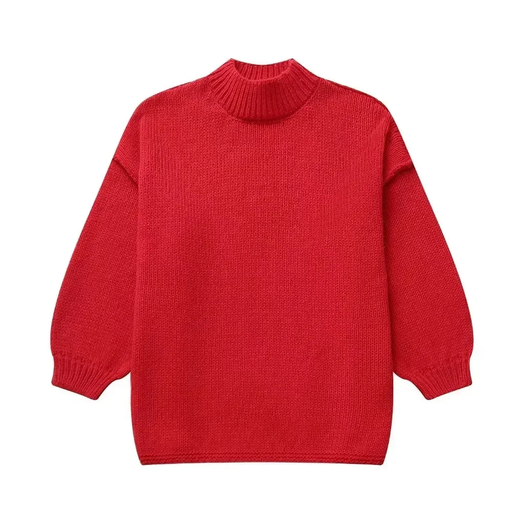 WOLFF - Damen gemütlicher Ballonärmel Pullover