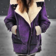 W&W - Wildleder-Sherpa-Jacke für Frauen