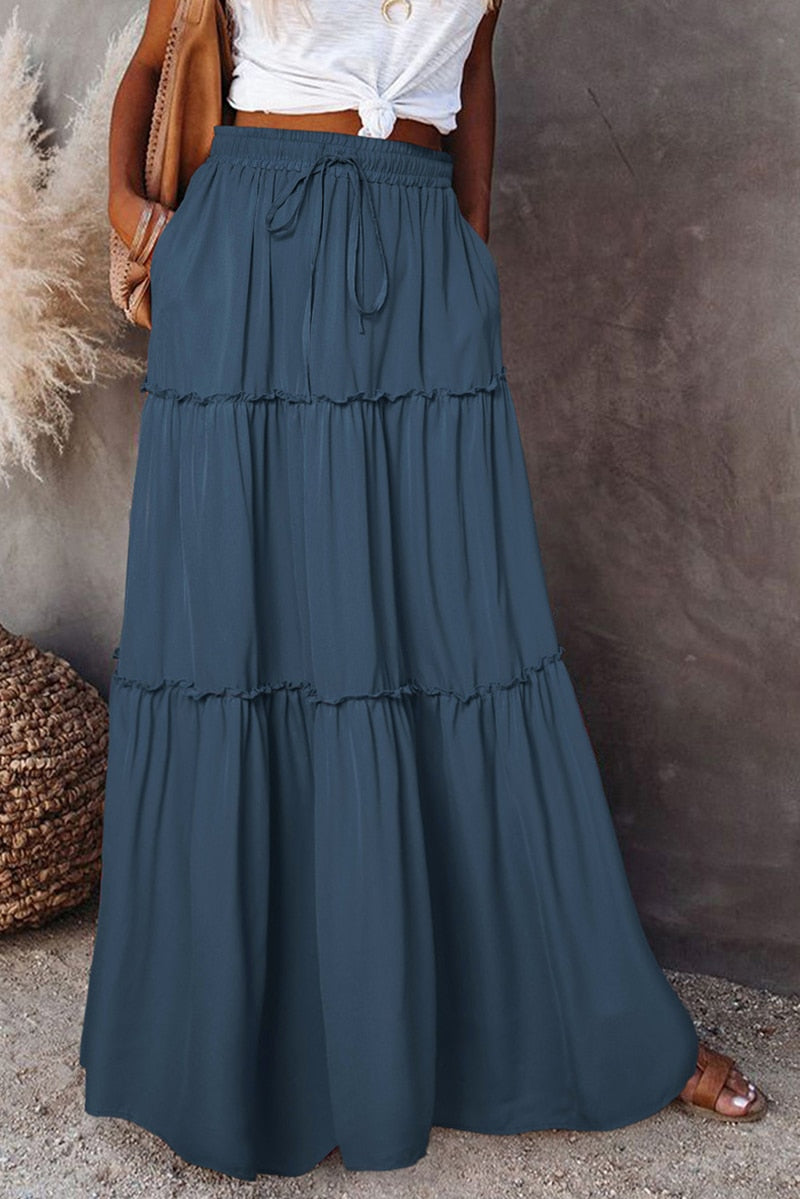 W&W Mode | Langer Hochtaillierter Maxi Rock