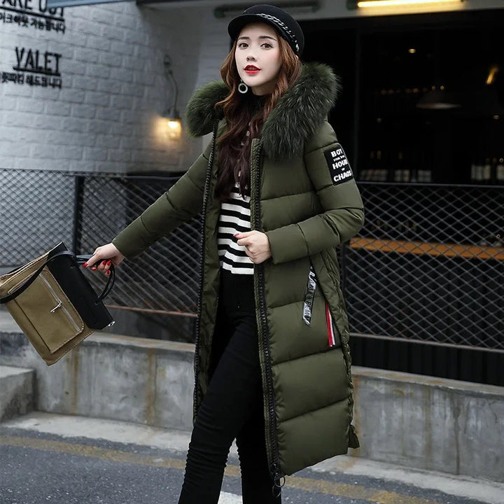 W&W Mode - Damen-Winterparka - Warmer Mantel mit großer Kapuze und Pelzkragen