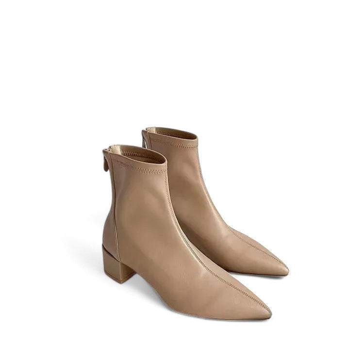 W&W Mode - Stylische Damenschuhe mit spitzem Zehenbereich und Reißverschluss hinten
