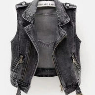 Jeans-Westen-Chic - Damen Denim-Weste mit Cowboy-Stil