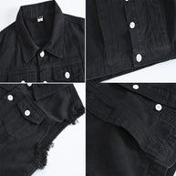 WW | Zerrissene Ärmellose Jeansjacke Für Männer
