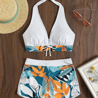 WW | Bikini-Set mit hoher Taille und Print