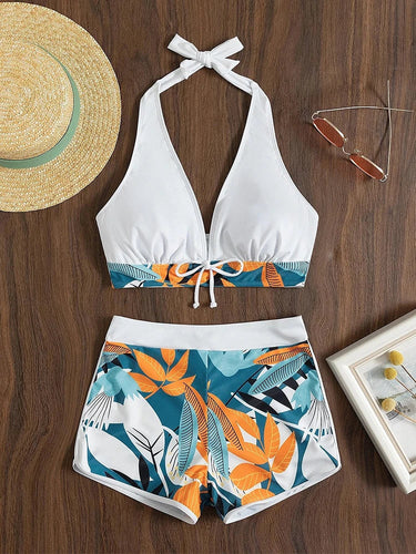 WW | Bikini-Set mit hoher Taille und Print