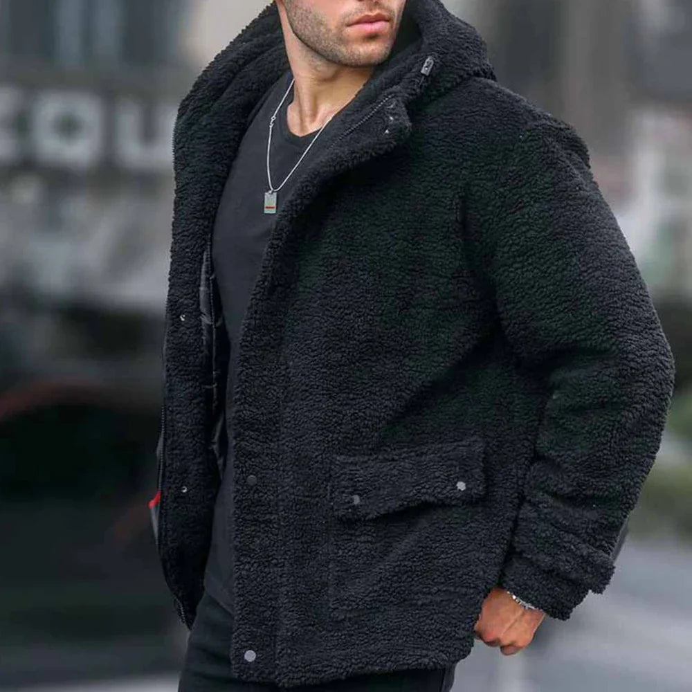W&W Mode | Bequeme Teddyfell-Kapuzenjacke Für Männer