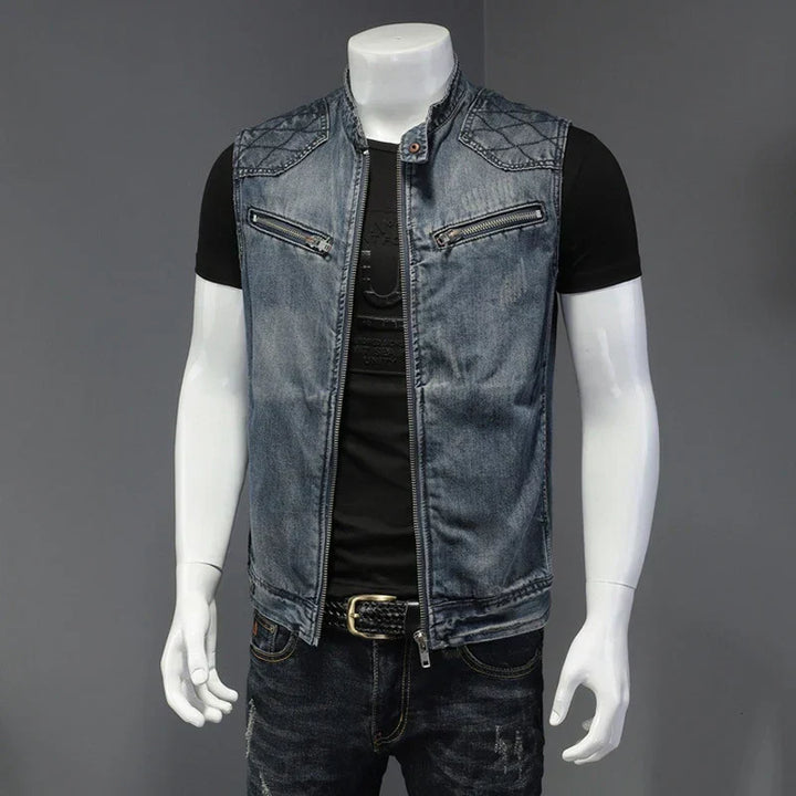W&W Mode | Retro Herren Distressed Jeansjacke