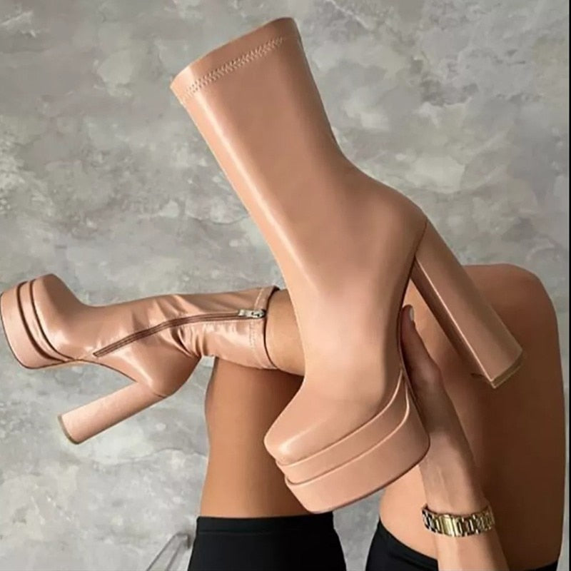 WW | Design Ankle Boots Mit Hohem Absatz