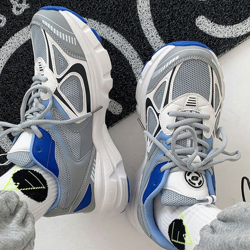 WW | Mehrfarbige Mesh Sneaker Mit Dicker Sohle Für Damen