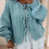 WW | Strickcardigan mit Schleifenverschluss für Damen
