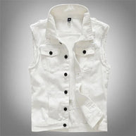 WW | Zerrissene Ärmellose Jeansjacke Für Männer