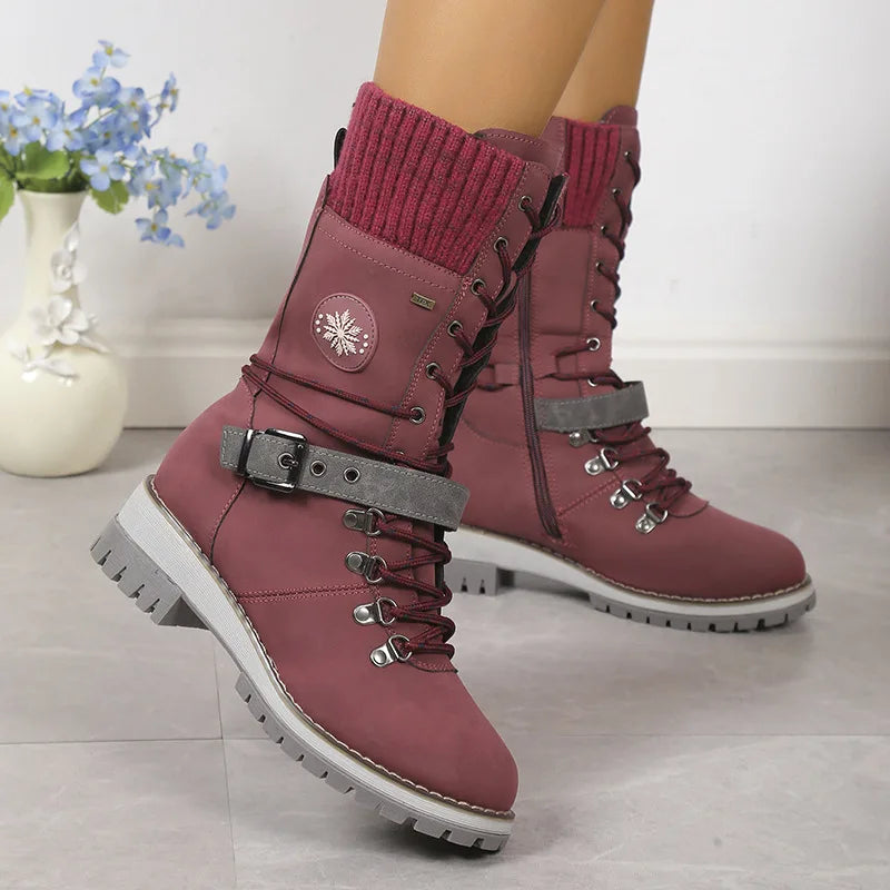 W&W Mode | Modische Schnürstiefel mit Plateau und dicker Sohle