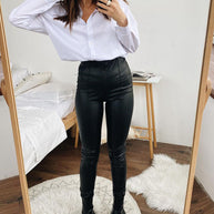 WW Lederleggings | Lederstretchleggings mit Fleece für den Herbst