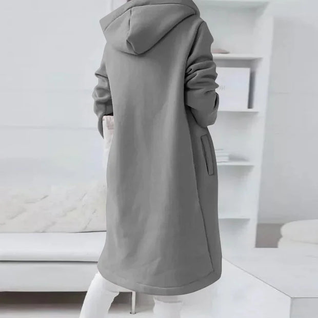 WW | Kapuzenstrickjacke mit geschwungenem Saum
