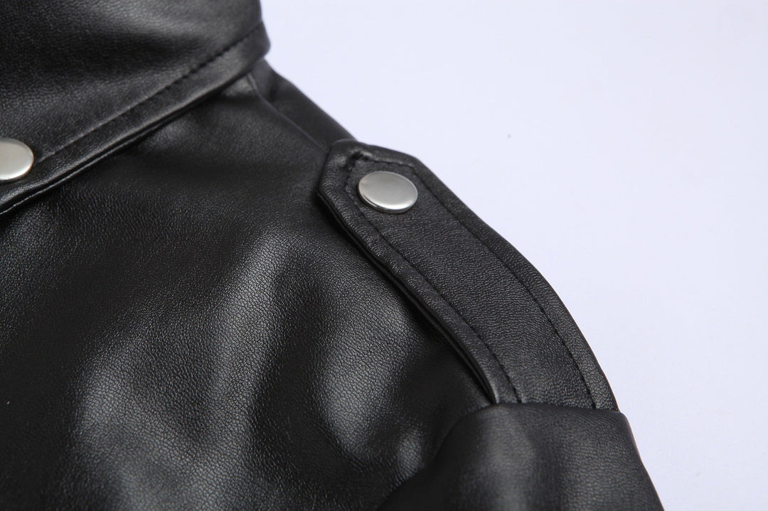 W&W Mode | Lederjacke für Herren | Slim Fit | Stehkragen | Winddichte Motorradjacke
