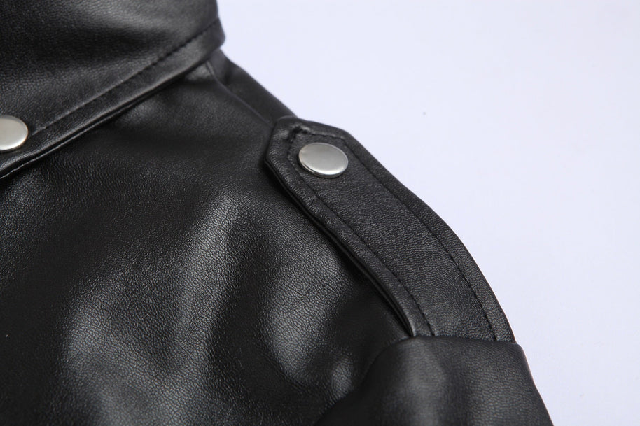 WW | Lederjacke für Herren | Slim Fit | Stehkragen | Winddichte Motorradjacke
