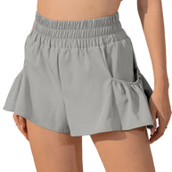 WW | Damen Sport Shorts Mit Rüschen Und Taschen