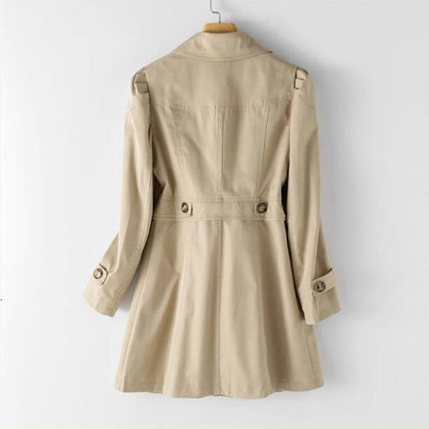 WW Damen Trenchcoat | Herbst 2023 Trend: Einreihiger Mittellanger Trenchcoat für Frauen