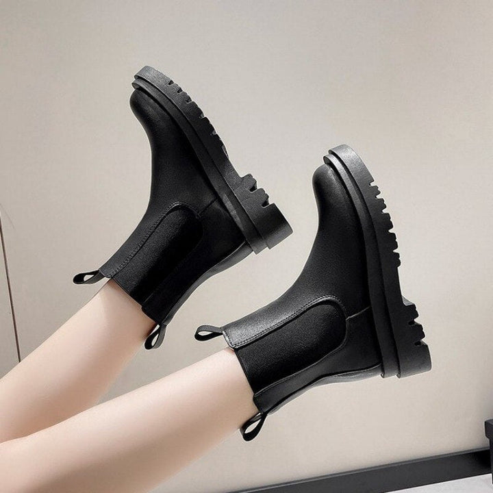 W&W Mode Damen Ritterstiefel - Kniehohe Stiefel im Retro-Stil mit robustem Absatz