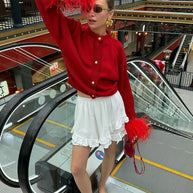 WW | Schicke Feder Strickjacke