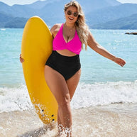 WW | Damen Einteiler Badeanzüge Push Up Bauchkontrolle Badeanzüge V-Ausschnitt Cutout Anständige Bademode