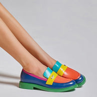 WW | Multi Color Block Echtes Leder Loafer