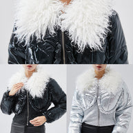 WW | Dicke feine mit Baumwolle gefüllte kurze Jacken elastischer Bund Winter