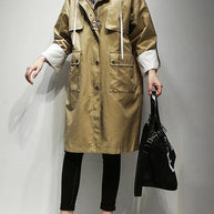 WW | Kapuzenzug Fine Coats Frauen khaki Baumwolle Frauen Mäntel