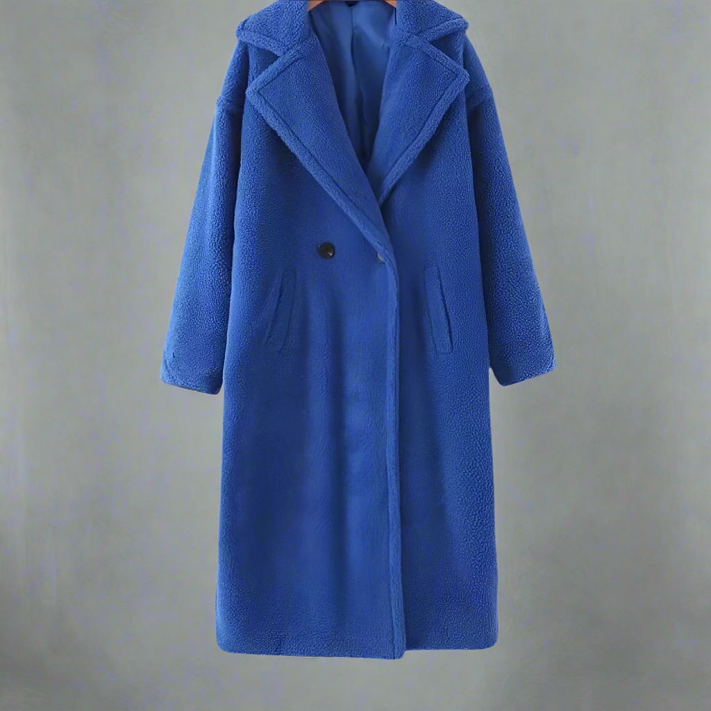 WW | Langer Übergroß Schnitt Weiches Teddy Fleece Reverskragen Warm Und Bequem