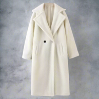 WW | Langer Übergroß Schnitt Weiches Teddy Fleece Reverskragen Warm Und Bequem