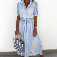 WW - Elegantes besticktes Sommerkleid