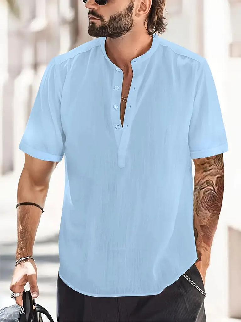 WW | Henley Shirt Mit Stehkragen Und Knopfleiste