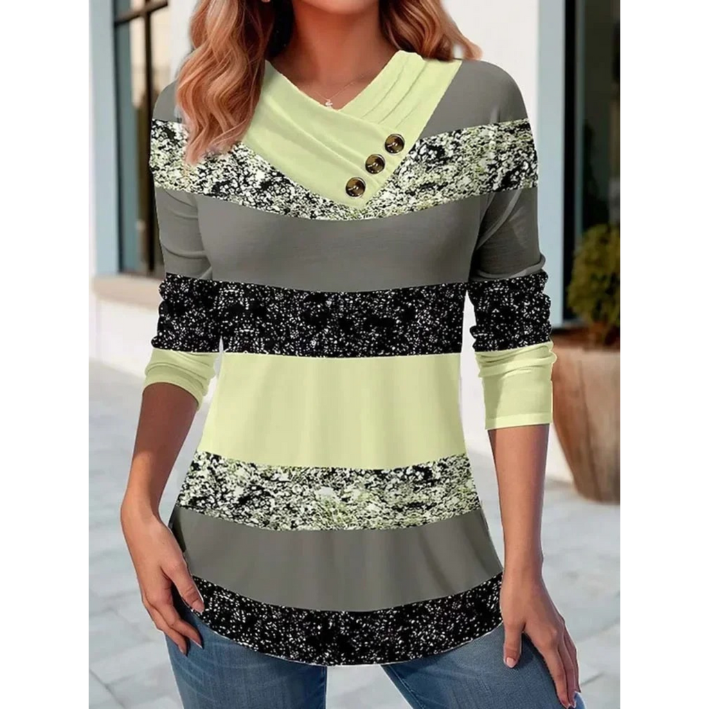 WW | Gefüttert Glänzend Mit Knopf Damen Shirt Mit Langen Ärmeln