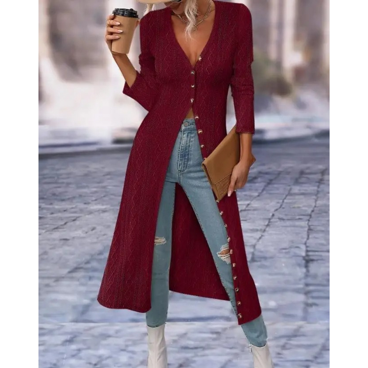 W&W Mode | Fit V-ausschnitt Mit Knopf Lange Sommerjacke