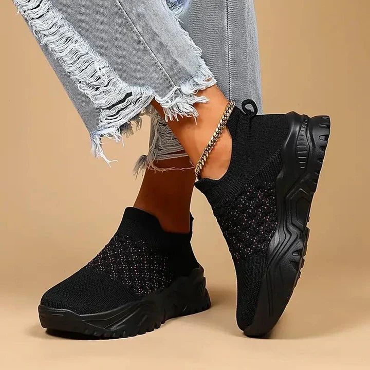 W&W Mode | Slip on Damen Sneaker Atmungsaktiv & Orthopädisch