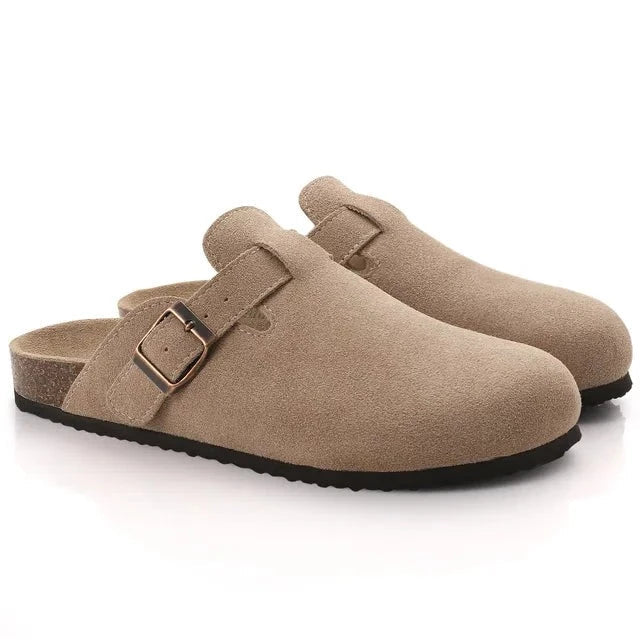 Wolff | aus Wildleder Slip On Kork Sohle Pantoletten Herrenschuhe