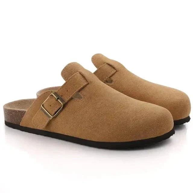 W&W Mode | aus Wildleder Slip On Kork Sohle Pantoletten Herrenschuhe