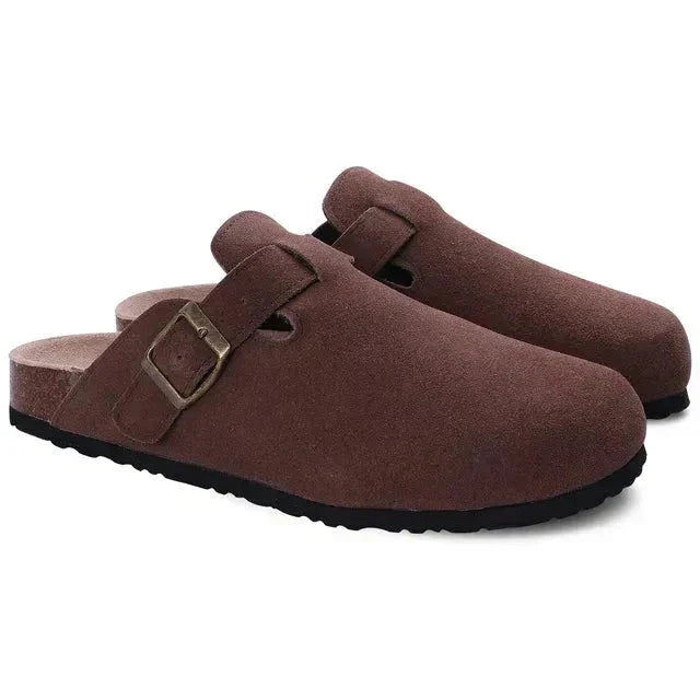 W&W Mode | aus Wildleder Slip On Kork Sohle Pantoletten Herrenschuhe
