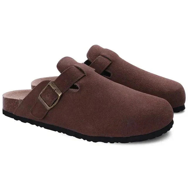 Wolff | aus Wildleder Slip On Kork Sohle Pantoletten Herrenschuhe