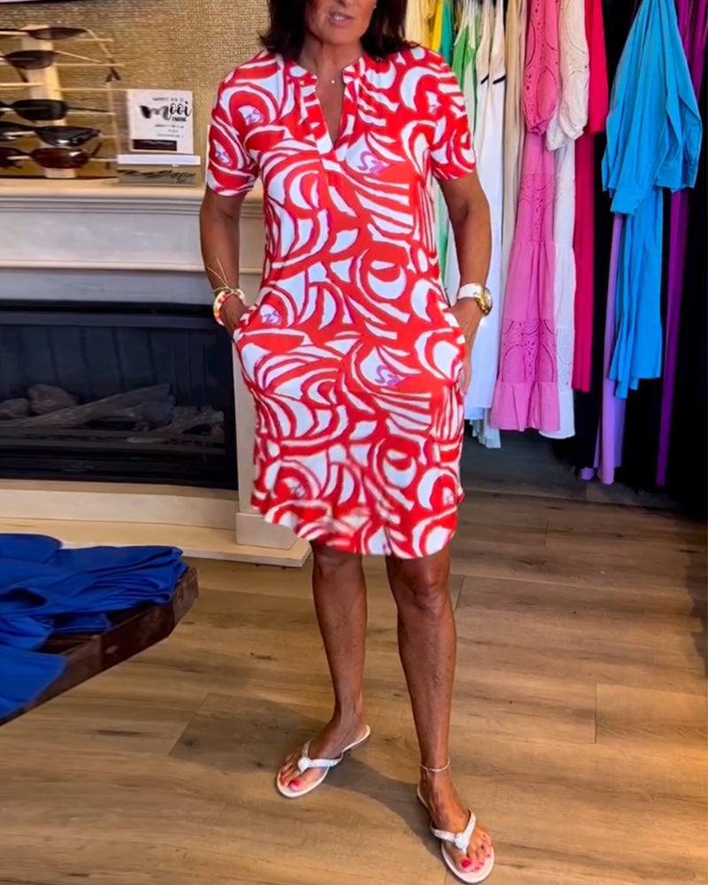 Damen Kurzarmkleid