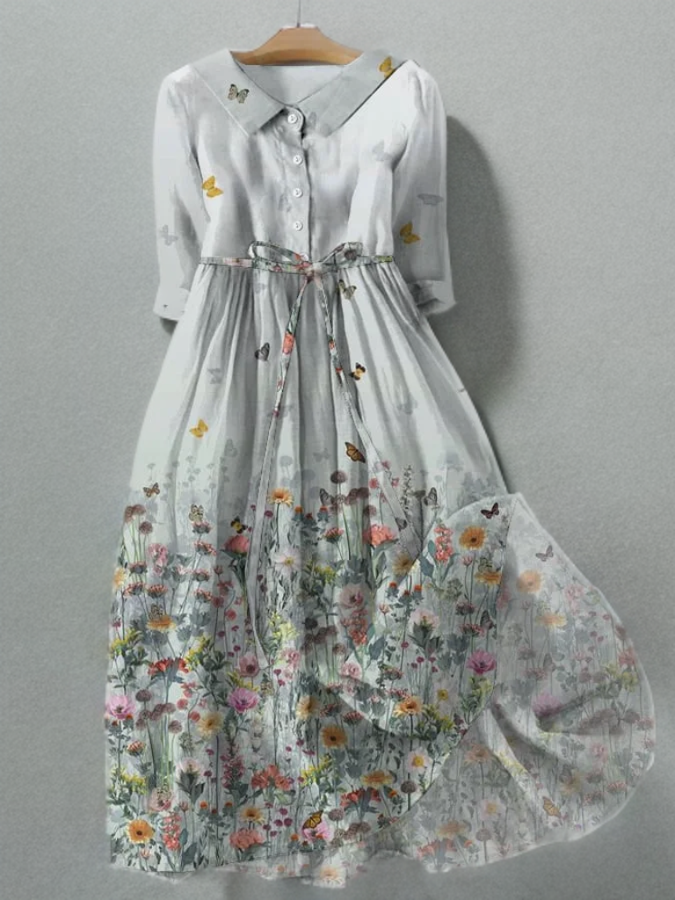 WW | Vintage Stil Taschenkleid mit Blumen