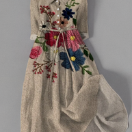 WW | Vintage Kleid mit Taschen aus Botanischer Spitze