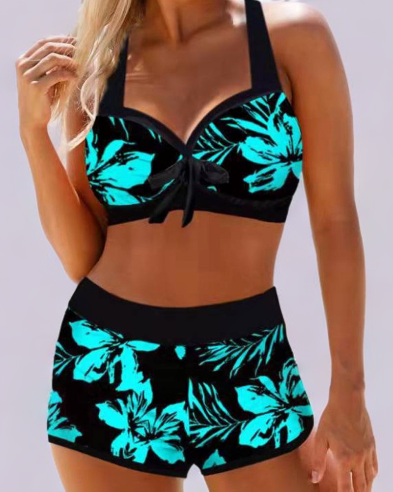 WW | Badeanzug mit Hoher Taille und Blumenmuster