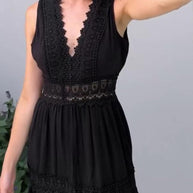 WW | Ärmelloses Spitzen-Midi-Kleid für Damen