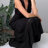 WW | Ärmelloses Spitzen-Midi-Kleid für Damen