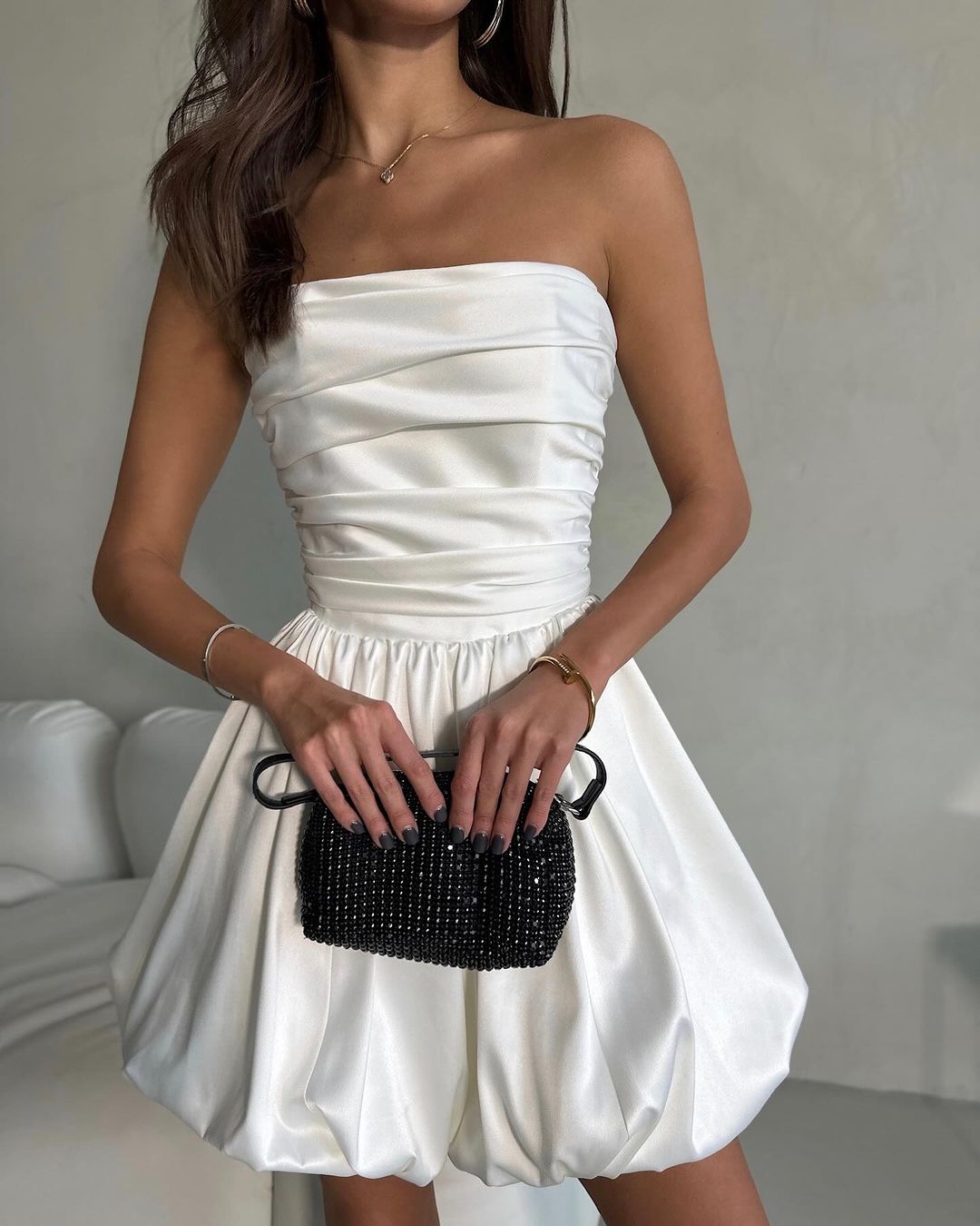 WW | Elegantes Trägerloses Partykleid Für Frauen