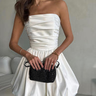 WW | Elegantes Trägerloses Partykleid Für Frauen